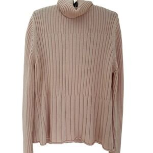 J Jill blush cotton turtleneck sweater L, long sleeve, ribbed quality minimalist